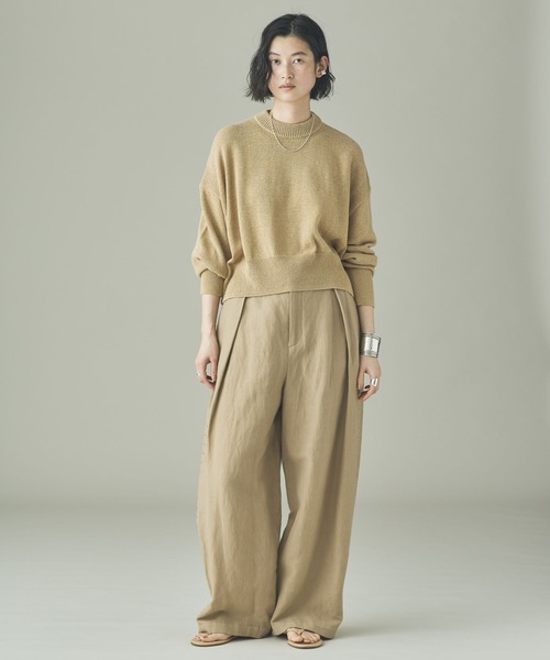 Curensology（カレンソロジー）の「Curensology(カレンソロジー)/リネンテープヤーンニットプルオーバー（ニット/セーター・レディース・ネイビー/ベージュ/ホワイト・FREE）」の12枚目の写真