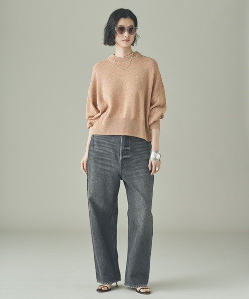 Curensology（カレンソロジー）の「Curensology(カレンソロジー)/リネンテープヤーンニットプルオーバー（ニット/セーター・レディース・ネイビー/ベージュ/ホワイト・FREE）」の22枚目の写真