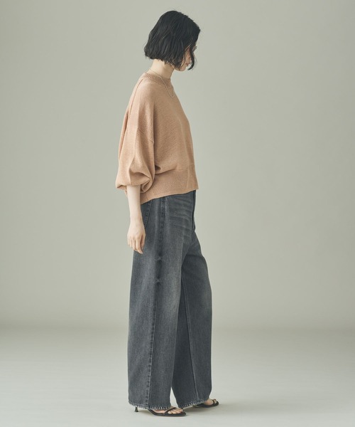 Curensology（カレンソロジー）の「Curensology(カレンソロジー)/リネンテープヤーンニットプルオーバー（ニット/セーター・レディース・ネイビー/ベージュ/ホワイト・FREE）」の21枚目の写真