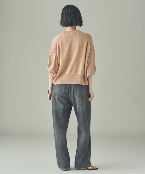 Curensology（カレンソロジー）の「Curensology(カレンソロジー)/リネンテープヤーンニットプルオーバー（ニット/セーター・レディース・ネイビー/ベージュ/ホワイト・FREE）」の20枚目の写真