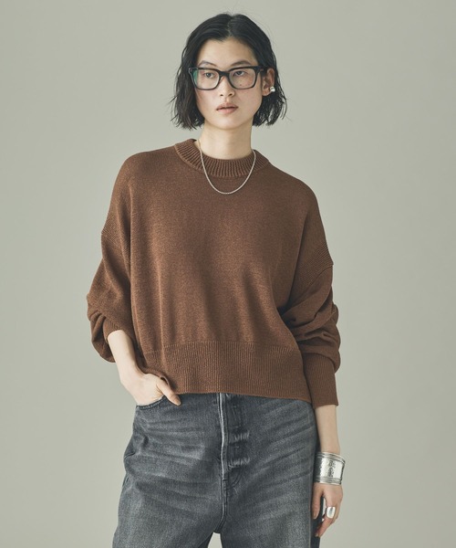 Curensology（カレンソロジー）の「Curensology(カレンソロジー)/リネンテープヤーンニットプルオーバー（ニット/セーター・レディース・ネイビー/ベージュ/ホワイト・FREE）」の19枚目の写真