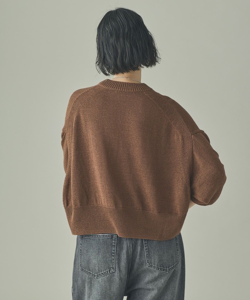 Curensology（カレンソロジー）の「Curensology(カレンソロジー)/リネンテープヤーンニットプルオーバー（ニット/セーター・レディース・ネイビー/ベージュ/ホワイト・FREE）」の17枚目の写真