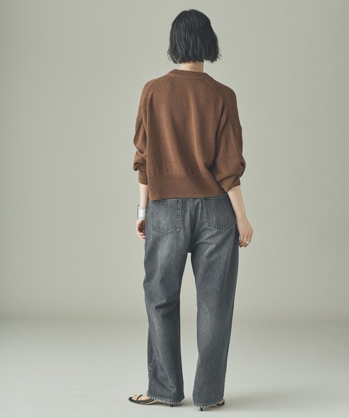 Curensology（カレンソロジー）の「Curensology(カレンソロジー)/リネンテープヤーンニットプルオーバー（ニット/セーター・レディース・ネイビー/ベージュ/ホワイト・FREE）」の14枚目の写真