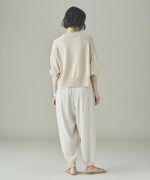 Curensology（カレンソロジー）の「Curensology(カレンソロジー)/リネンテープヤーンニットプルオーバー（ニット/セーター・レディース・ネイビー/ベージュ/ホワイト・FREE）」の8枚目の写真