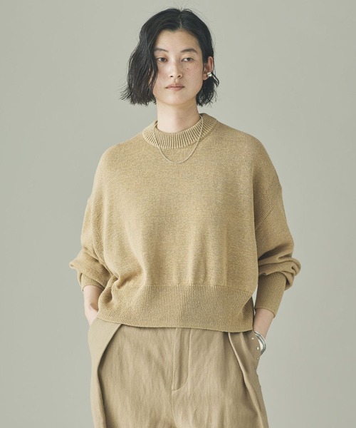 Curensology（カレンソロジー）の「Curensology(カレンソロジー)/リネンテープヤーンニットプルオーバー（ニット/セーター・レディース・ネイビー/ベージュ/ホワイト・FREE）」の9枚目の写真