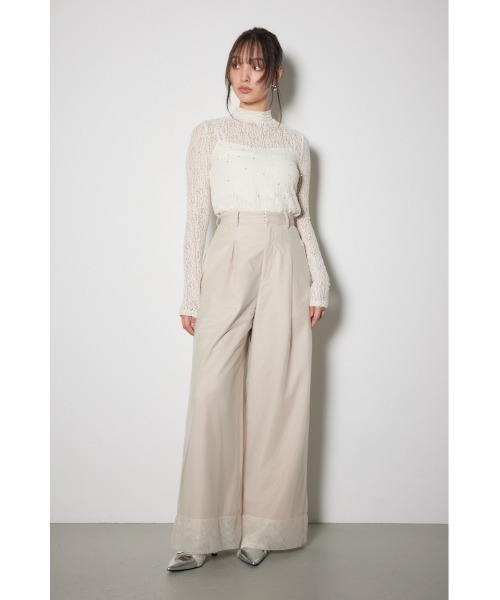 rienda（リエンダ）の「ストレッチチュールカットトップス　レーストップス 春服（Tシャツ/カットソー・レディース・ブラック/ライトピンク/ホワイト・FREE）」の5枚目の写真