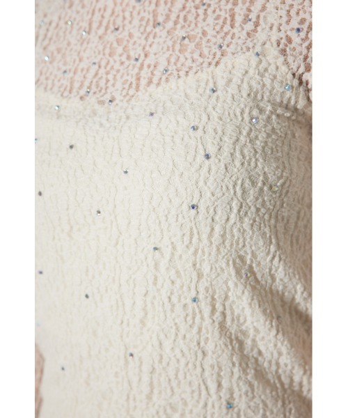 rienda（リエンダ）の「ストレッチチュールカットトップス　レーストップス 春服（Tシャツ/カットソー・レディース・ブラック/ライトピンク/ホワイト・FREE）」の13枚目の写真