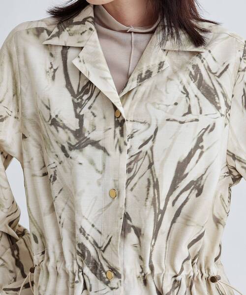 GALLEST（ギャレスト）の「ウォータープリントシャツワンピース（ワンピース・レディース・ライトグリーン/ナチュラル・38）」の7枚目の写真