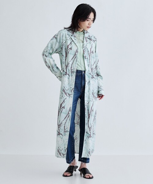 GALLEST（ギャレスト）の「ウォータープリントシャツワンピース（ワンピース・レディース・ライトグリーン/ナチュラル・38）」の8枚目の写真