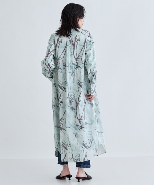 GALLEST（ギャレスト）の「ウォータープリントシャツワンピース（ワンピース・レディース・ライトグリーン/ナチュラル・38）」の10枚目の写真