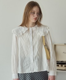 ビッグカラーフリルブラウス/big collar frill blouse