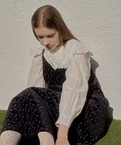 Birthday room（バースデイルーム）の「ビッグカラーフリルブラウス/big collar frill blouse（シャツ/ブラウス・レディース・ブラック/ホワイト・FREE）」の14枚目の写真