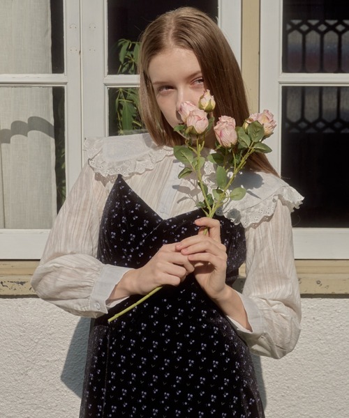 Birthday room（バースデイルーム）の「ビッグカラーフリルブラウス/big collar frill blouse（シャツ/ブラウス・レディース・ブラック/ホワイト・FREE）」の17枚目の写真