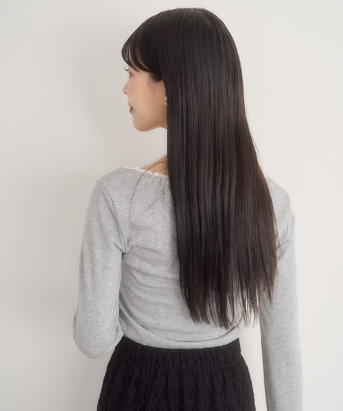 mellowneon(メロウネオン)の「レースチョーカートップス(Tシャツ/カットソー・レディース・アイボリー/グレー・FREE)」の6枚目の写真