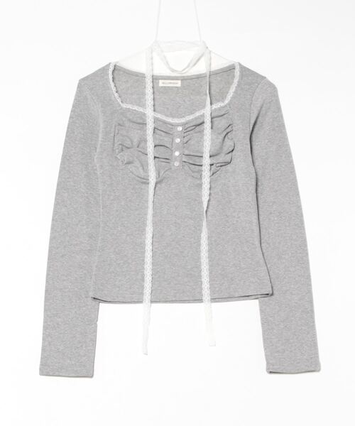 mellowneon(メロウネオン)の「レースチョーカートップス(Tシャツ/カットソー・レディース・アイボリー/グレー・FREE)」の21枚目の写真