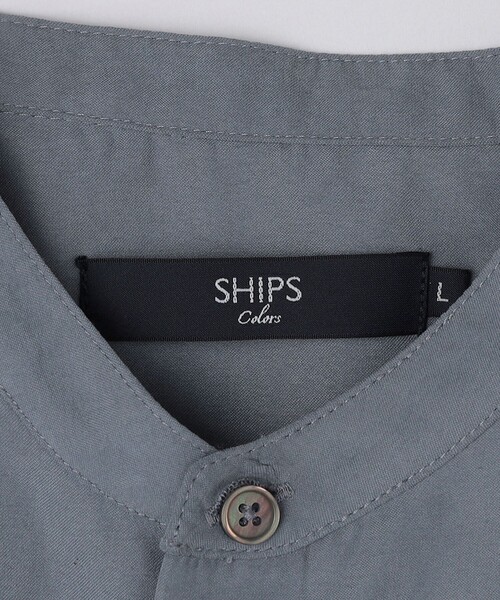 SHIPS Colors(シップス カラーズ)の「SHIPS Colors:〈洗濯機可能〉フェイクスエード(ポリエステル) バンドカラー シャツ(シャツ/ブラウス・メンズ・ブルー/ダークグレー/ベージュ・MEDIUM/LARGE/X-LARGE)」の9枚目の写真
