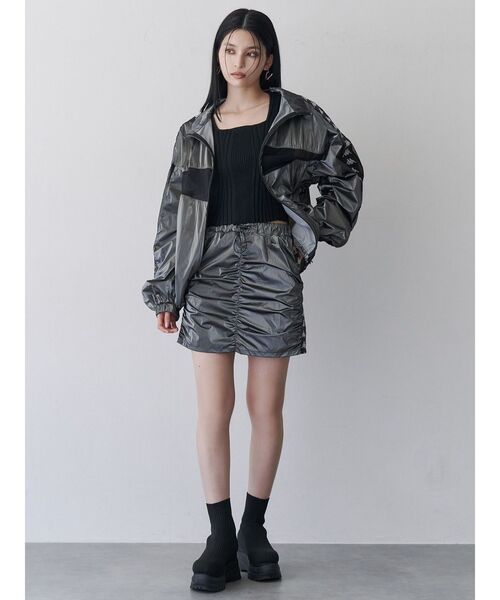 Kappa(カッパ)の「【Kappa】【SET UP対応】シャーリングナイロンスカート(スカート・レディース・ホワイト/グレー・FREE)」の5枚目の写真