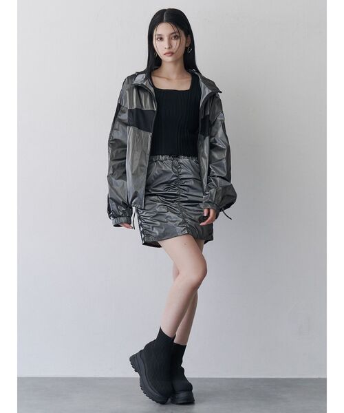 Kappa(カッパ)の「【Kappa】【SET UP対応】シャーリングナイロンスカート(スカート・レディース・ホワイト/グレー・FREE)」の6枚目の写真