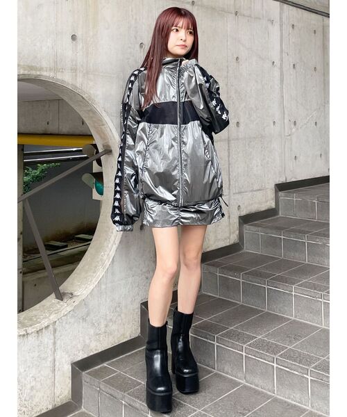 セール】【Kappa】【SET UP対応】シャーリングナイロンスカート