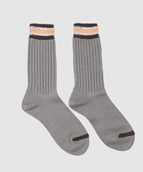 FACETASM（ファセッタズム）の「RIB SOCKS（ソックス/靴下・メンズ・グレー×ホワイト・0）」の3枚目の写真