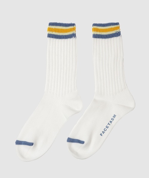 FACETASM（ファセッタズム）の「RIB SOCKS（ソックス/靴下・メンズ・グレー×ホワイト・0）」の6枚目の写真