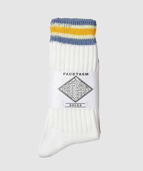 FACETASM（ファセッタズム）の「RIB SOCKS（ソックス/靴下・メンズ・グレー×ホワイト・0）」の9枚目の写真