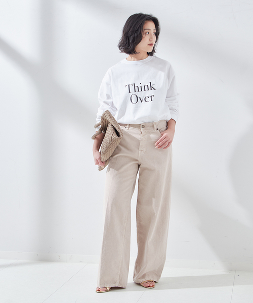 journal standard L'essage(ジャーナルスタンダードレサージュ)の「POETMEETSDUBWISE THINK OVER ロングスリーブTシャツ(Tシャツ/カットソー・レディース・ホワイト・FREE)」の2枚目の写真