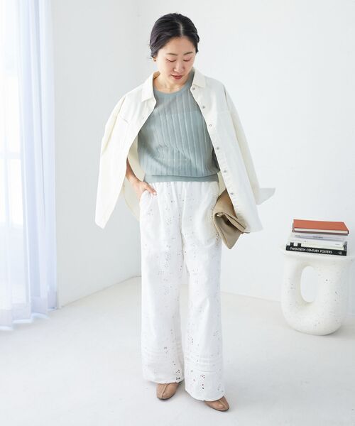 le.coeur blanc(ルクールブラン)の「《手洗い可能》カットワークレースパンツ(その他パンツ・レディース・ホワイト/ブラック・38)」の20枚目の写真