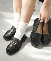厚底マニッシュローファー