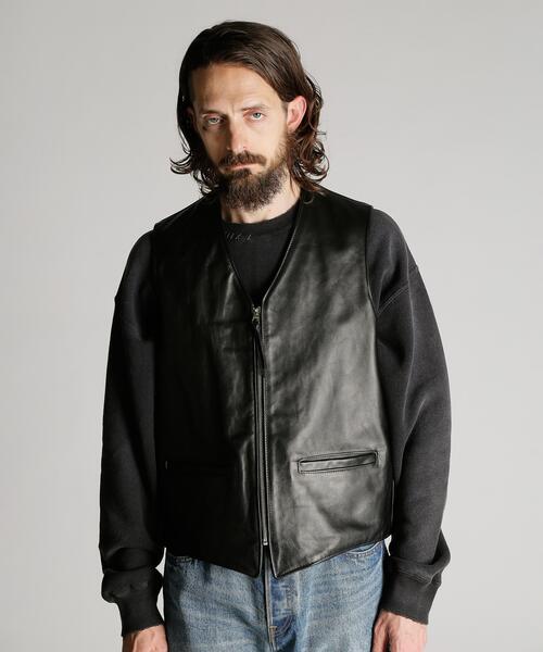 ★最終値下げ★Schott ブラックレザー ベスト サイズS schott（ショット）の「Schott/ショット/193V LEATHER VEST/レザー