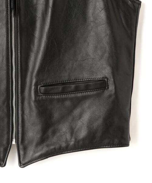 schott(ショット)の「Schott/ショット/193V LEATHER VEST/レザーベスト(ベスト・メンズ・ブラック・S/M/L/XL)」の6枚目の写真