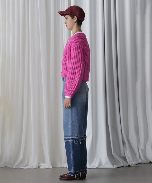 ROSE BUD(ローズバッド)の「LOW GAUGE KNIT CARDIGAN(カーディガン/ボレロ・レディース・ブラック/ピンク・ONE SIZE)」の14枚目の写真