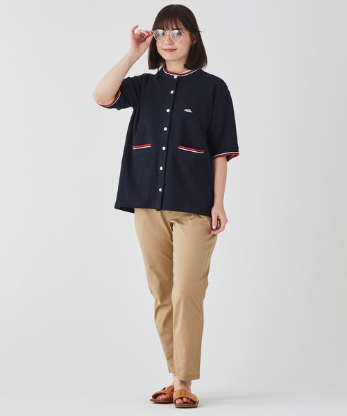 KRIFF MAYER Lady's Collection（クリフメイヤーレディースコレクション）の「冷感リンクスカノコ5分袖カーデ（カーディガン/ボレロ・レディース・ブラック/ネイビー/オフホワイト/カラフル/グリーン/ピンク・LARGE/MEDIUM）」の9枚目の写真