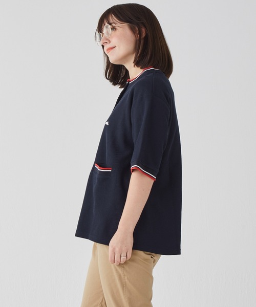 KRIFF MAYER Lady's Collection（クリフメイヤーレディースコレクション）の「冷感リンクスカノコ5分袖カーデ（カーディガン/ボレロ・レディース・ブラック/ネイビー/オフホワイト/カラフル/グリーン/ピンク・LARGE/MEDIUM）」の10枚目の写真