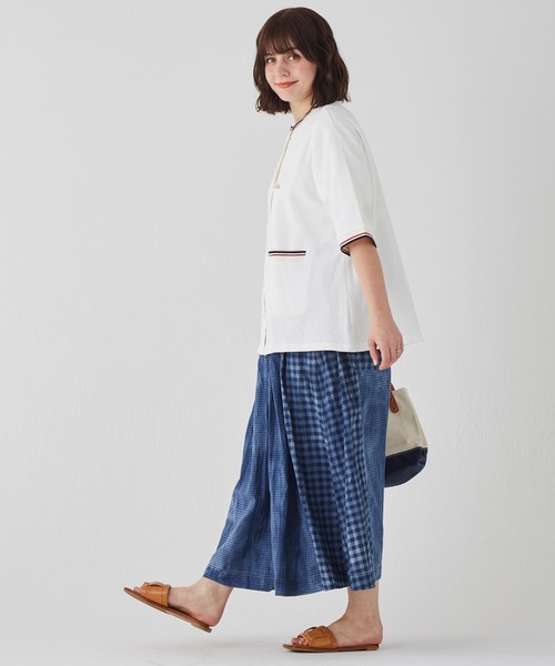 KRIFF MAYER Lady's Collection（クリフメイヤーレディースコレクション）の「冷感リンクスカノコ5分袖カーデ（カーディガン/ボレロ・レディース・ブラック/ネイビー/オフホワイト/カラフル/グリーン/ピンク・LARGE/MEDIUM）」の14枚目の写真