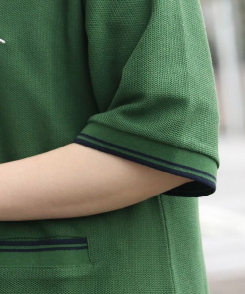 KRIFF MAYER Lady's Collection（クリフメイヤーレディースコレクション）の「冷感リンクスカノコ5分袖カーデ（カーディガン/ボレロ・レディース・ブラック/ネイビー/オフホワイト/カラフル/グリーン/ピンク・LARGE/MEDIUM）」の17枚目の写真