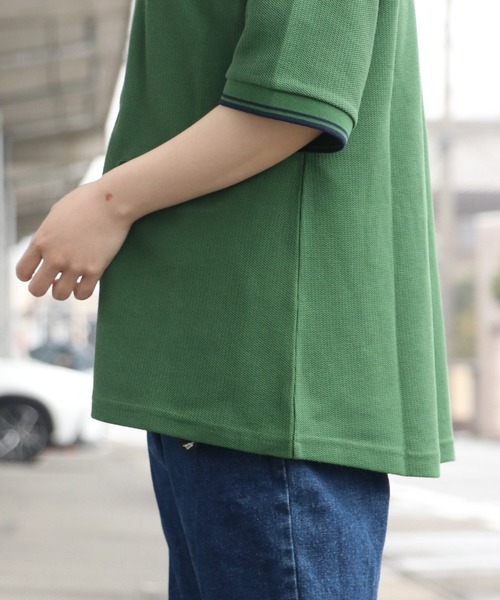 KRIFF MAYER Lady's Collection（クリフメイヤーレディースコレクション）の「冷感リンクスカノコ5分袖カーデ（カーディガン/ボレロ・レディース・ブラック/ネイビー/オフホワイト/カラフル/グリーン/ピンク・LARGE/MEDIUM）」の18枚目の写真