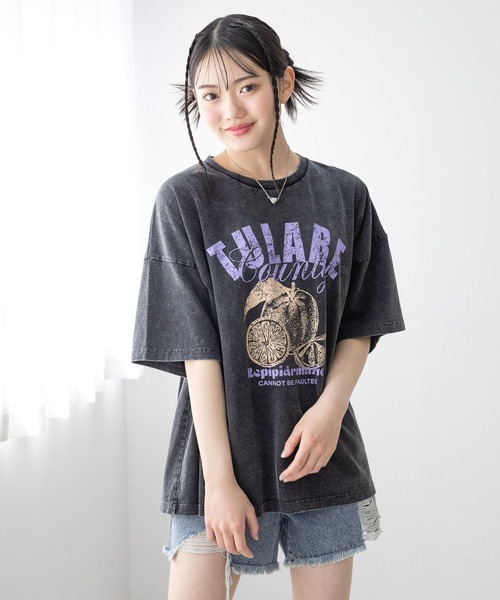 repipi armario（レピピ アルマリオ）の「AcidWashルーズＴシャツ（Tシャツ/カットソー・キッズ・ブラック系1/ホワイト系1/ホワイト系2/ブラック系2・SMALL/MEDIUM/LARGE）」の3枚目の写真