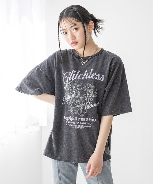 repipi armario（レピピ アルマリオ）の「AcidWashルーズＴシャツ（Tシャツ/カットソー・キッズ・ブラック系1/ホワイト系1/ホワイト系2/ブラック系2・SMALL/MEDIUM/LARGE）」の4枚目の写真