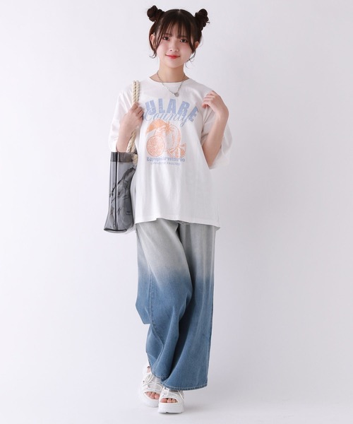 repipi armario（レピピ アルマリオ）の「AcidWashルーズＴシャツ（Tシャツ/カットソー・キッズ・ブラック系1/ホワイト系1/ホワイト系2/ブラック系2・SMALL/MEDIUM/LARGE）」の18枚目の写真