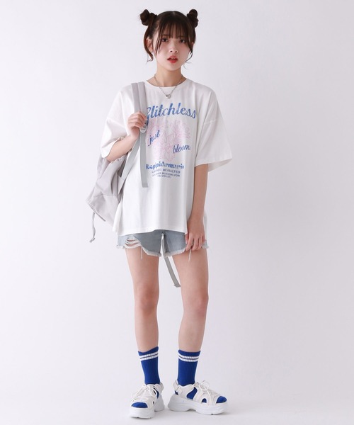 repipi armario（レピピ アルマリオ）の「AcidWashルーズＴシャツ（Tシャツ/カットソー・キッズ・ブラック系1/ホワイト系1/ホワイト系2/ブラック系2・SMALL/MEDIUM/LARGE）」の19枚目の写真