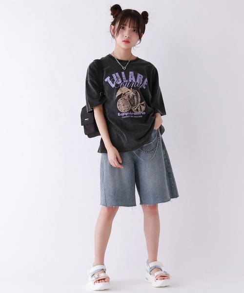 repipi armario（レピピ アルマリオ）の「AcidWashルーズＴシャツ（Tシャツ/カットソー・キッズ・ブラック系1/ホワイト系1/ホワイト系2/ブラック系2・SMALL/MEDIUM/LARGE）」の11枚目の写真