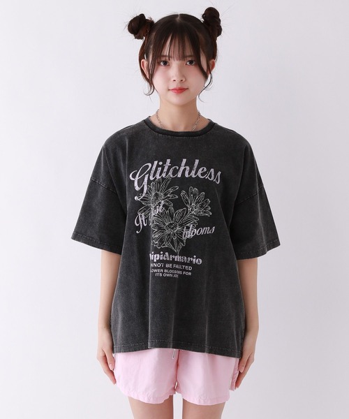 repipi armario（レピピ アルマリオ）の「AcidWashルーズＴシャツ（Tシャツ/カットソー・キッズ・ブラック系1/ホワイト系1/ホワイト系2/ブラック系2・SMALL/MEDIUM/LARGE）」の12枚目の写真