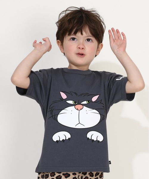 BABYDOLL（ベビードール）の「【綿100％】 親子お揃い ディズニー キャラクターフェイス Tシャツ 0320K（Tシャツ/カットソー・キッズ・その他19/チャコールグレー/ブラック・90cm/120cm/130cm/80ｃｍ/110cm/140cm/100cm）」の2枚目の写真