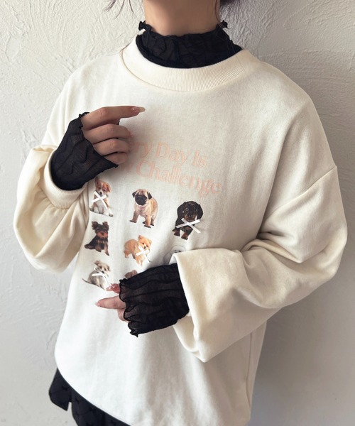 apres jour（アプレジュール）の「ウェーブシアータートルインナー（Tシャツ/カットソー・レディース・アイボリー/ブラック/ピンク・フリー/X-LARGE）」の14枚目の写真