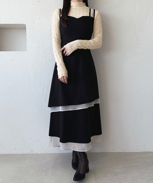 apres jour（アプレジュール）の「ウェーブシアータートルインナー（Tシャツ/カットソー・レディース・アイボリー/ブラック/ピンク・フリー/X-LARGE）」の13枚目の写真