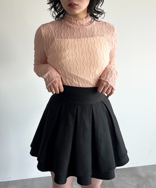 apres jour（アプレジュール）の「ウェーブシアータートルインナー（Tシャツ/カットソー・レディース・アイボリー/ブラック/ピンク・フリー/X-LARGE）」の10枚目の写真