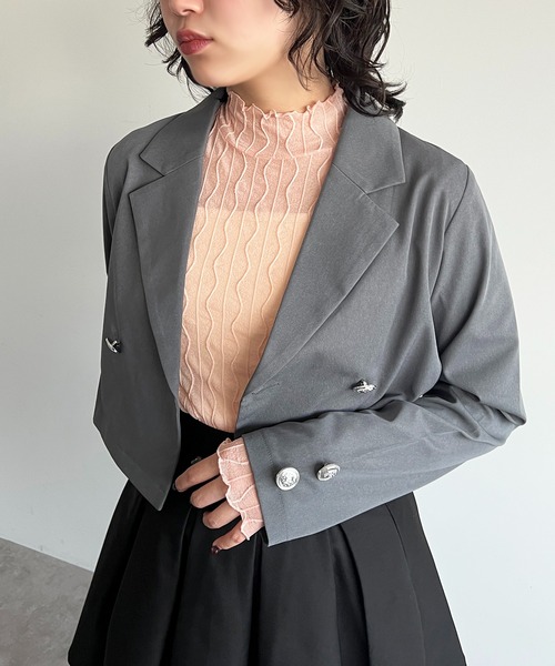 apres jour（アプレジュール）の「ウェーブシアータートルインナー（Tシャツ/カットソー・レディース・アイボリー/ブラック/ピンク・フリー/X-LARGE）」の7枚目の写真