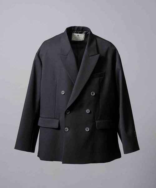 MAISON SPECIAL（メゾンスペシャル）の「《UNISEX》4 Colors Chambray Washable Wool Prime-Over Peaked Lapel Double Breasted Jacket/4色シャンブレーウォッシャブルウールプライムオーバーピークドラペルダブルブレステッドジャケット【MAISON SPECIAL/メゾンスペシャル】（テーラードジャケット・メンズ・ライトブルー/チャコールグレー/グレー/ブルー/ブラック・0/2/1）」の14枚目の写真