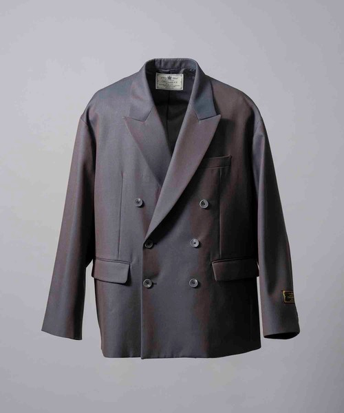 UNISEX》4 Colors Chambray Washable Wool Prime-Over Peaked Lapel